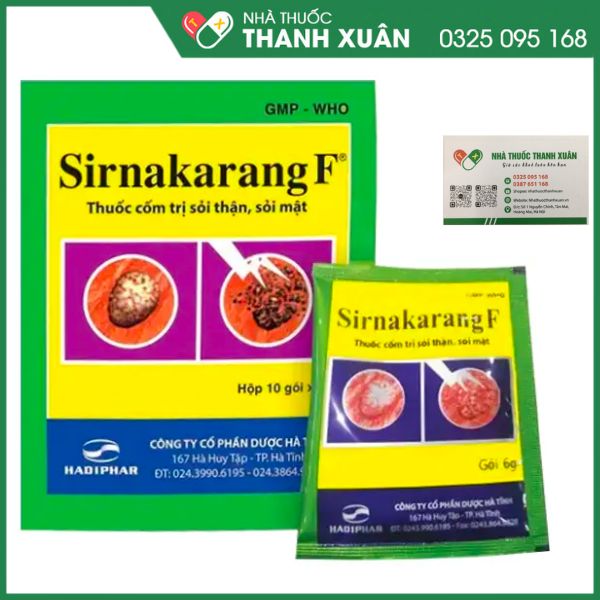 Sirnakarang F phòng và điều trị sỏi thận, sỏi tiết niệu, sỏi bàng quang, sỏi mật